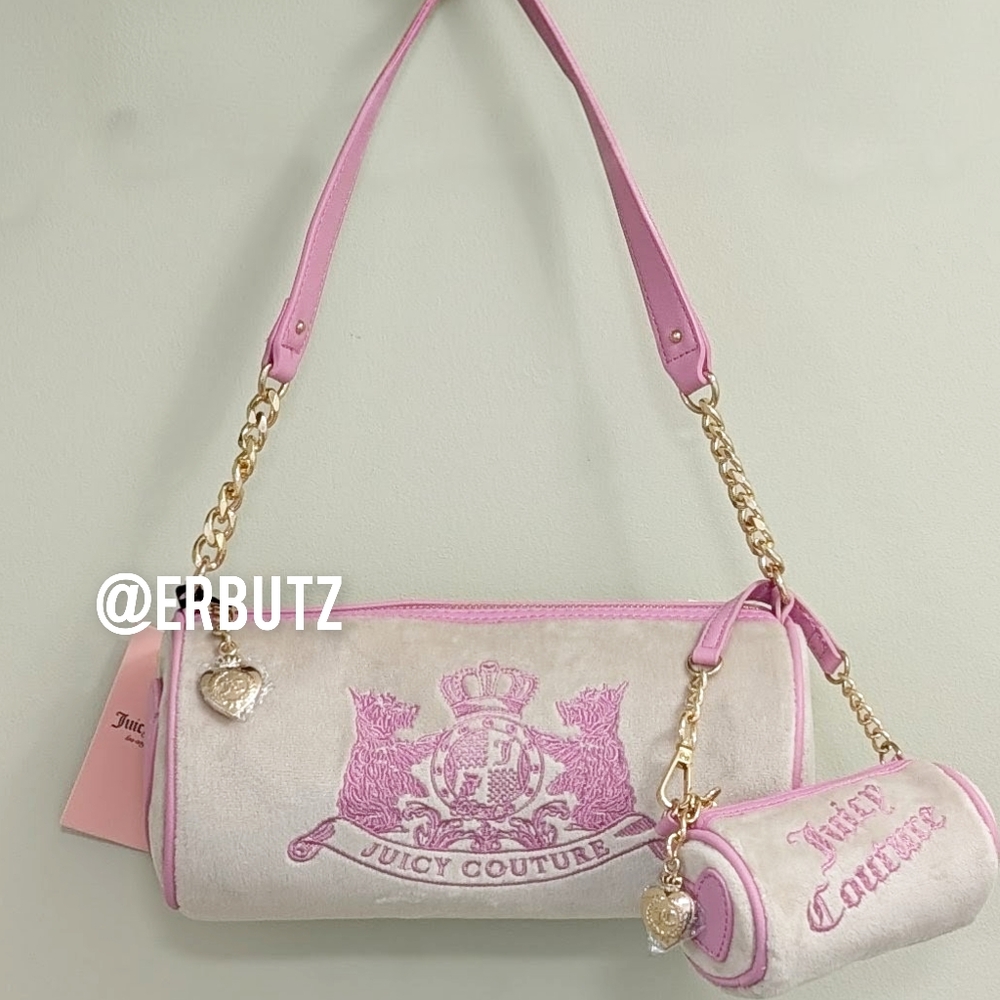 Juicy Couture Sandstone Choose Scottie Satchel Shoulder Bag w/ JC Bag Coin Purse